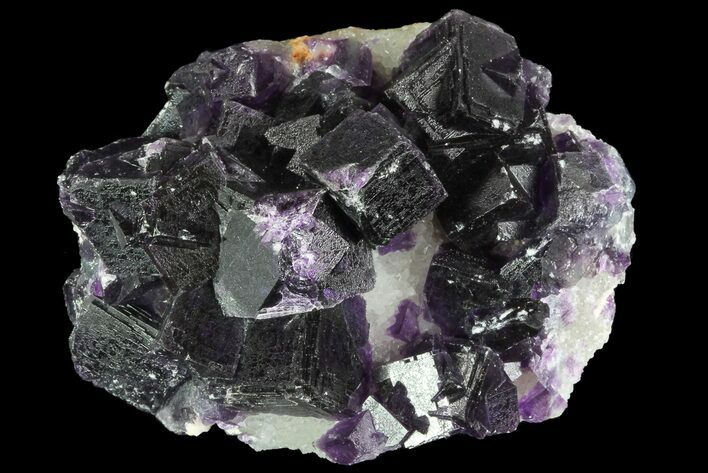 Purple Fluorite On Quartz - Jingbian Mine, China #84769